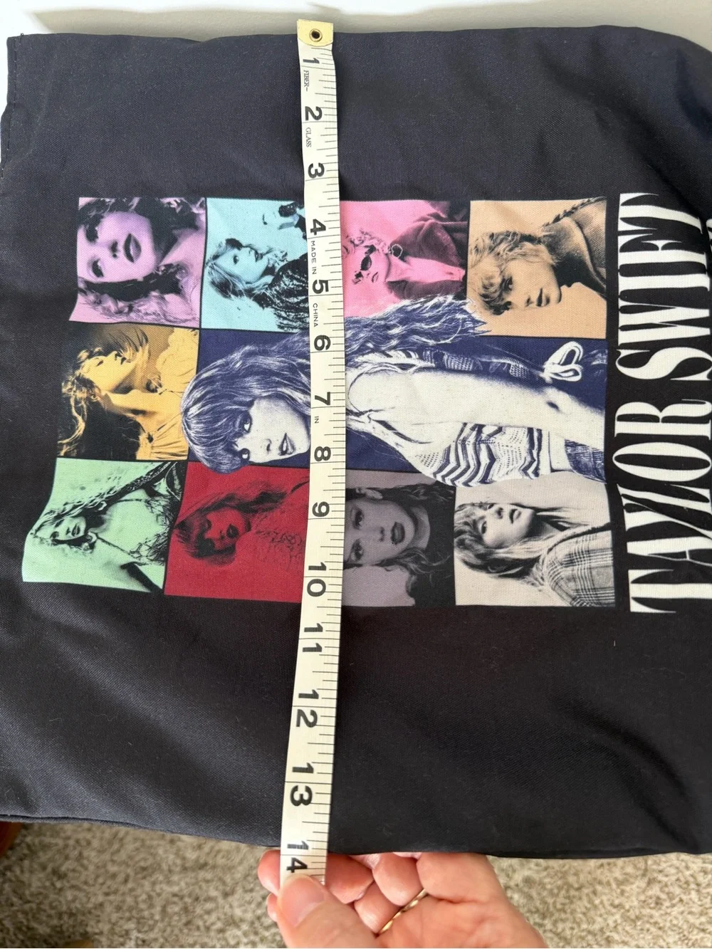 Taylor Swift Black Multicolor Photo-Grid Eras Tour Tote Bag